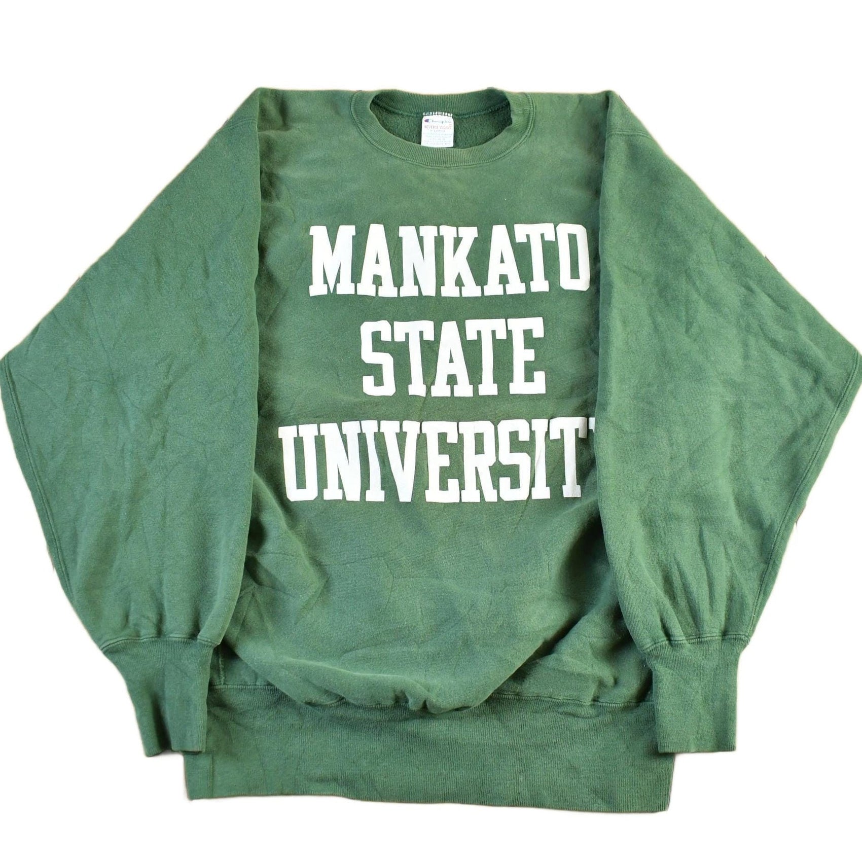 Vintage 1990s Mankato State University Champion Reverse Weave Warmup Crewneck Sweatshirt Men's XL from propervintagecanada