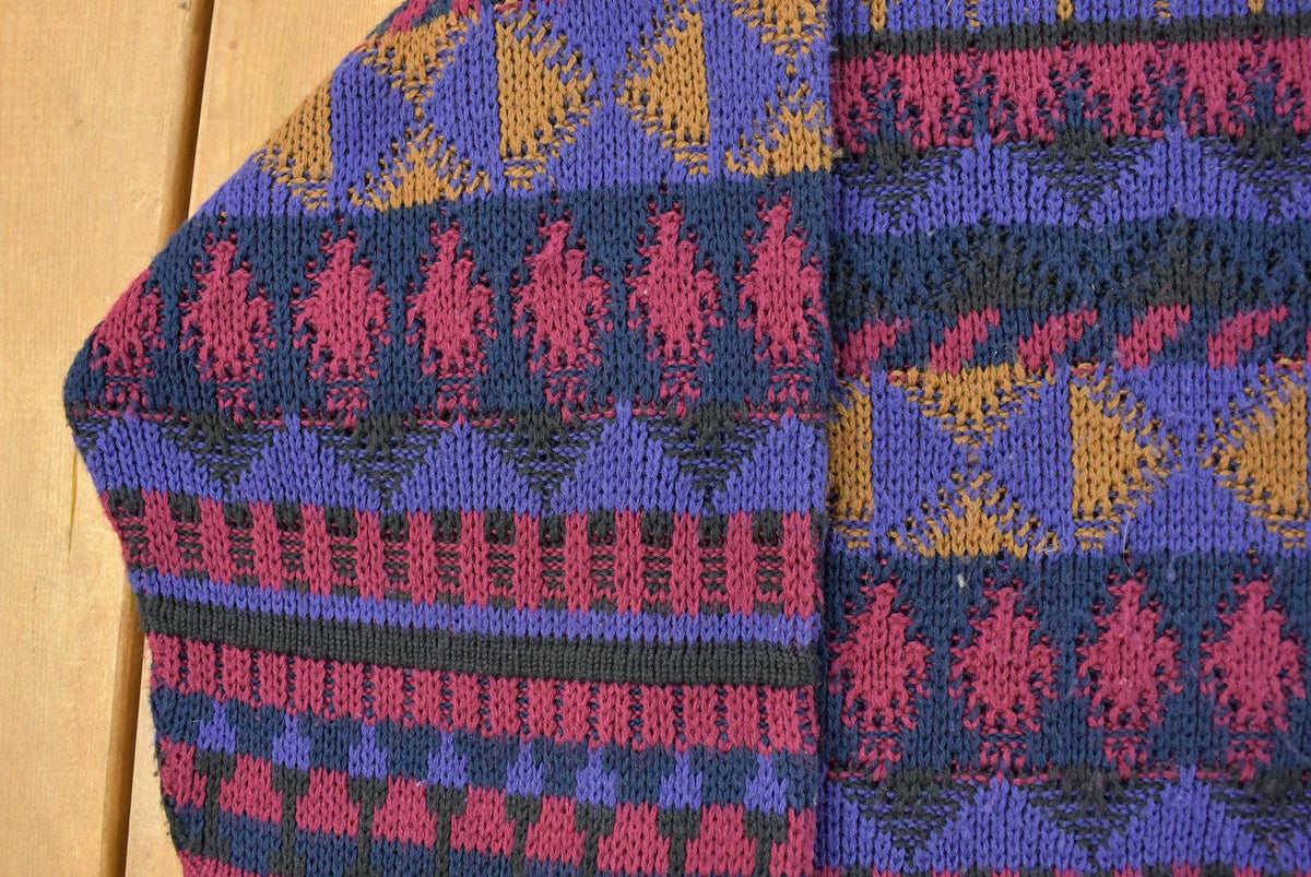 Vintage 1990s Mantogne Knit Crewneck Sweater Men's Large from propervintagecanada