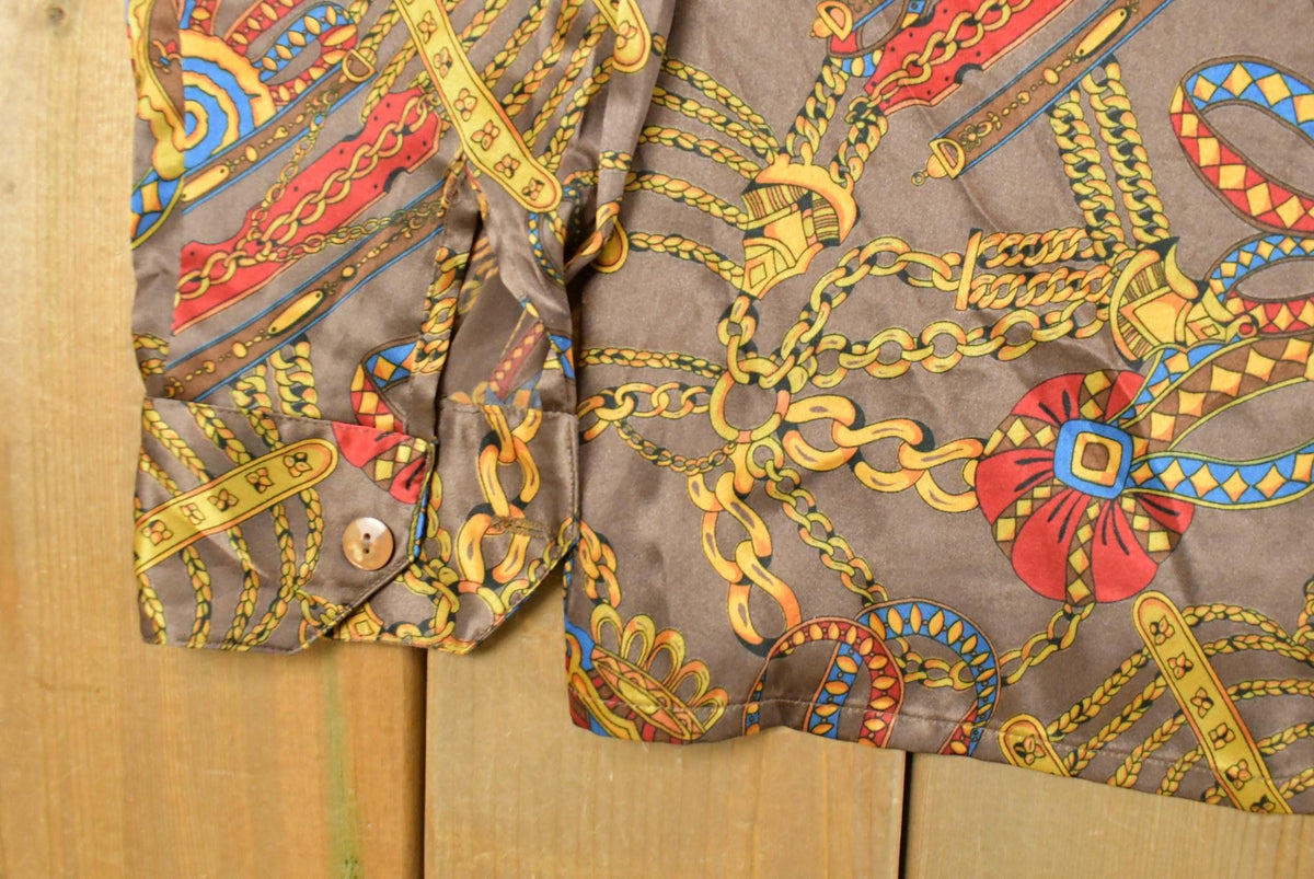 Vintage 1990s Marcella Silk Style Button Up Shirt Women's XL from propervintagecanada
