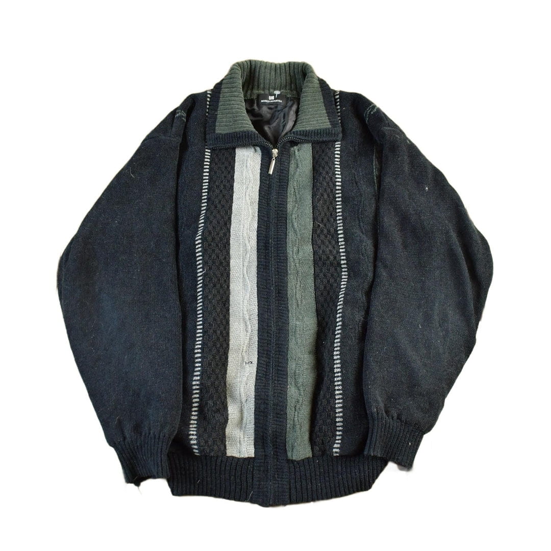 Vintage 1990s Marco Donatelli Knit Zip Up Sweater Jacket Men's Medium from propervintagecanada