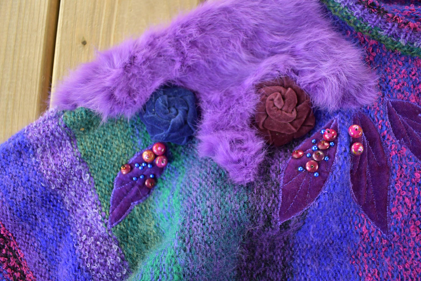 Vintage 1990s Mariea Kim Knit Abstract Pattern Crewneck Sweater Women's Medium from propervintagecanada