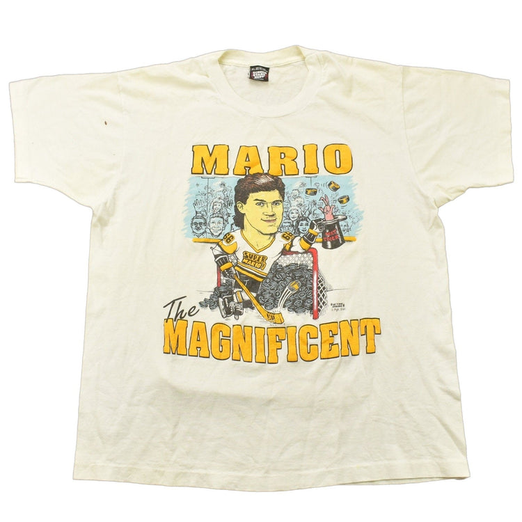 Vintage 1990s Mario Lemieux NHL Graphic T-Shirt Men's Large from propervintagecanada