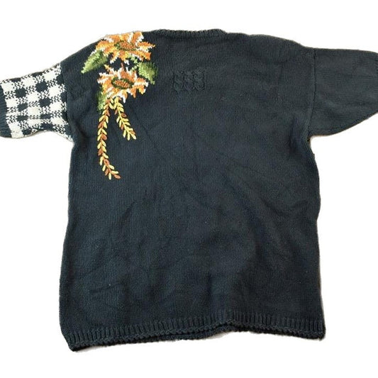 Vintage 1990s Marisa Christina Classics Cable Knit Floral Crewneck Sweater FAB Shirt Men's Large from propervintagecanada