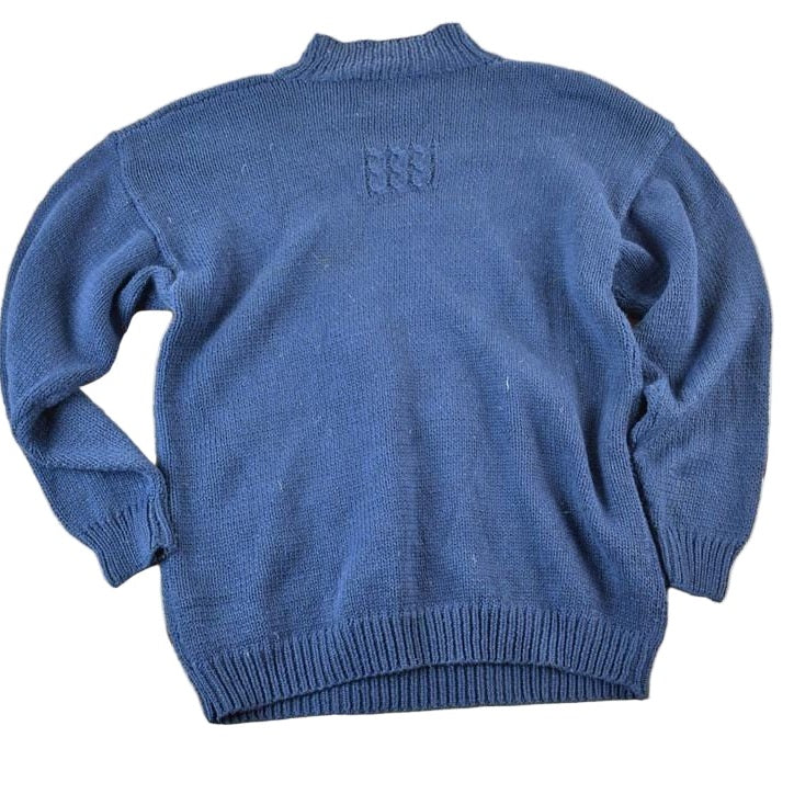 Vintage 1990s Marissa Christina Hand Knit Horse Racing Crewneck Sweater Mens S from propervintagecanada
