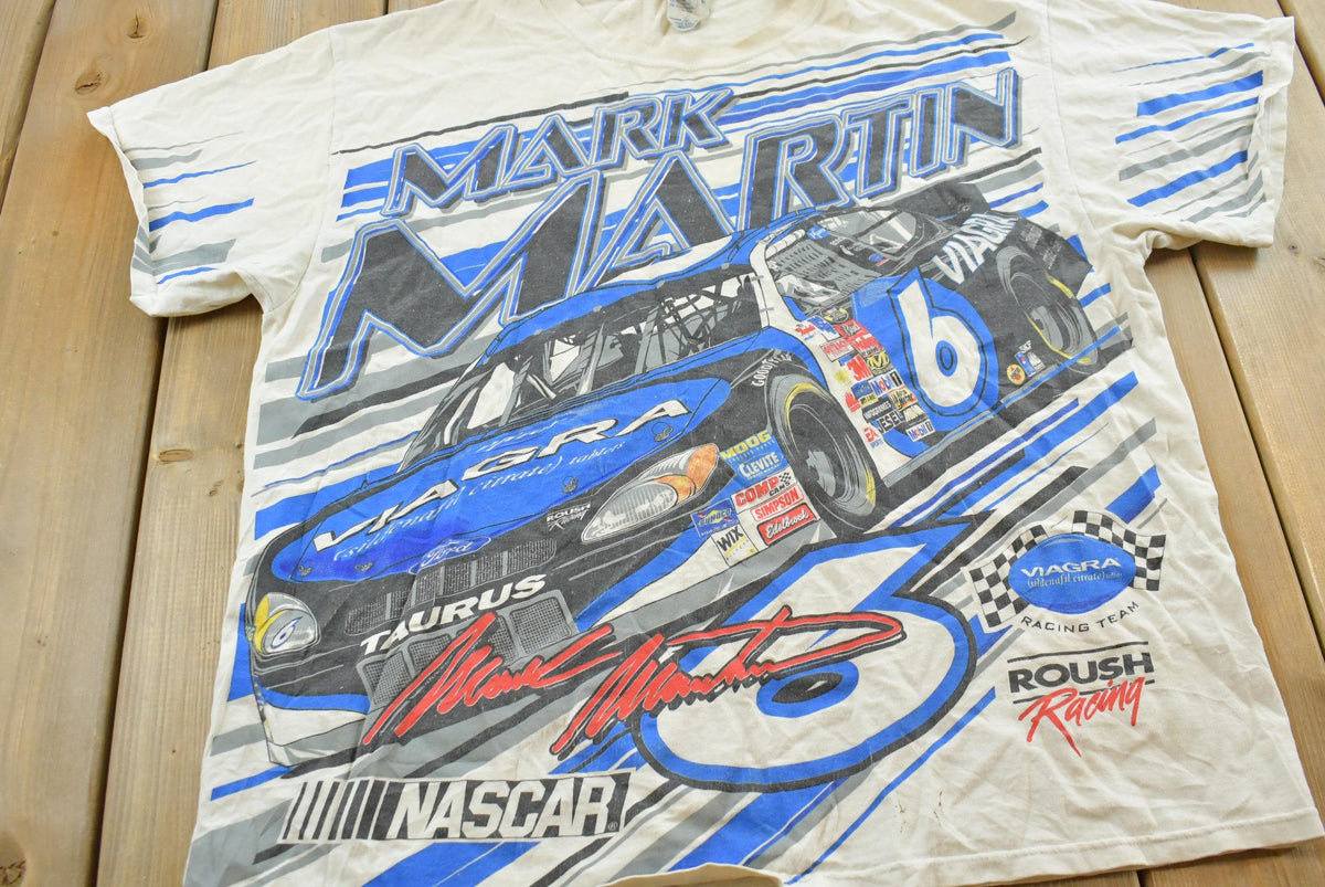 Vintage 1990s Mark Martin Viagra Nascar Racing Graphic T-Shirt Mens XL from propervintagecanada