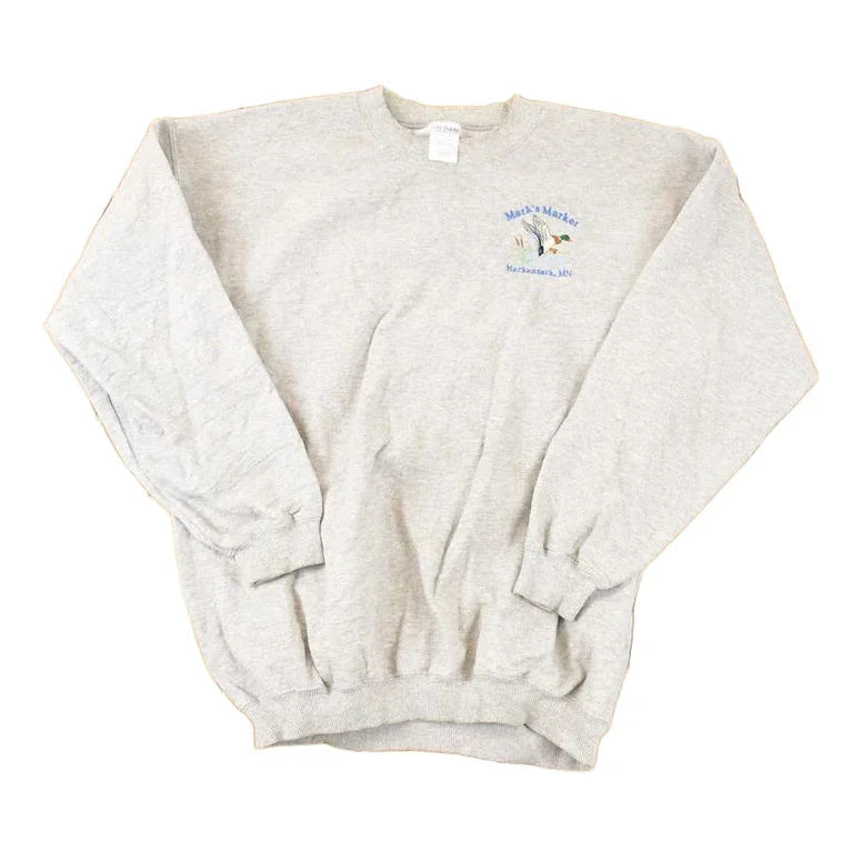 Vintage 1990s Mark's Market Hackensack MN Embroidered Crewneck Sweatshirt Men's L from propervintagecanada