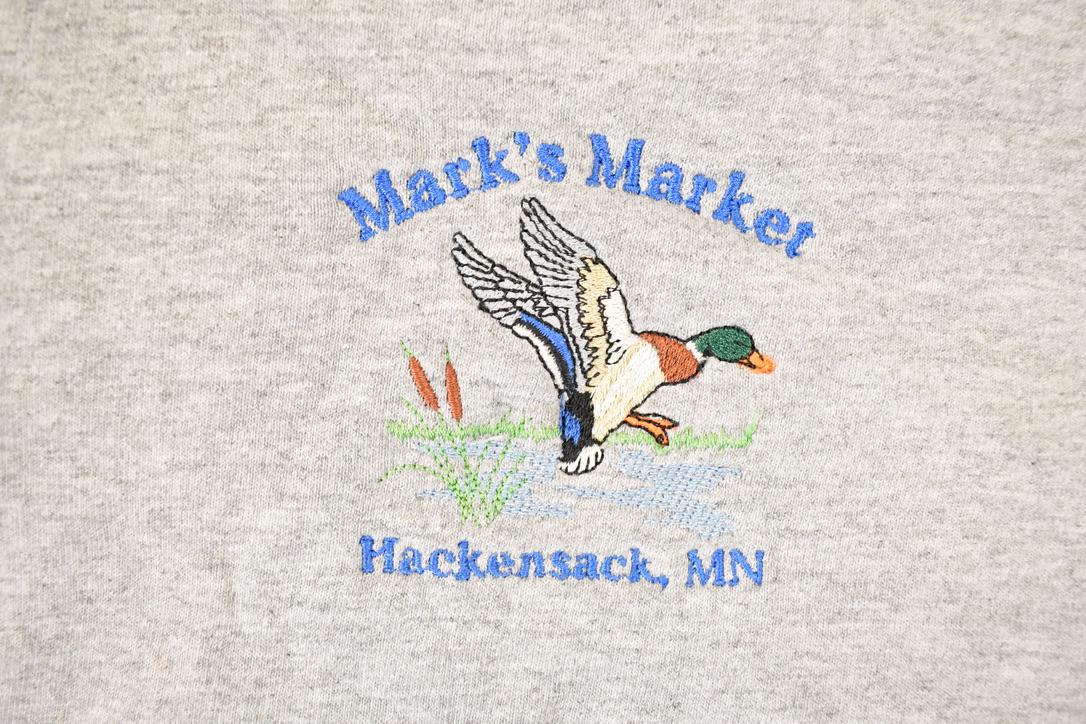Vintage 1990s Mark's Market Hackensack MN Embroidered Crewneck Sweatshirt Men's L from propervintagecanada