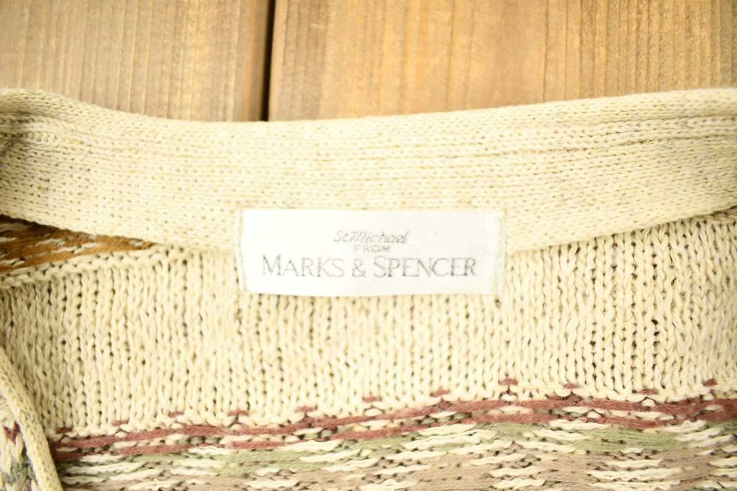 Vintage 1990s Marks & Spencer Knitted Paisley Sweater Men's Small from propervintagecanada