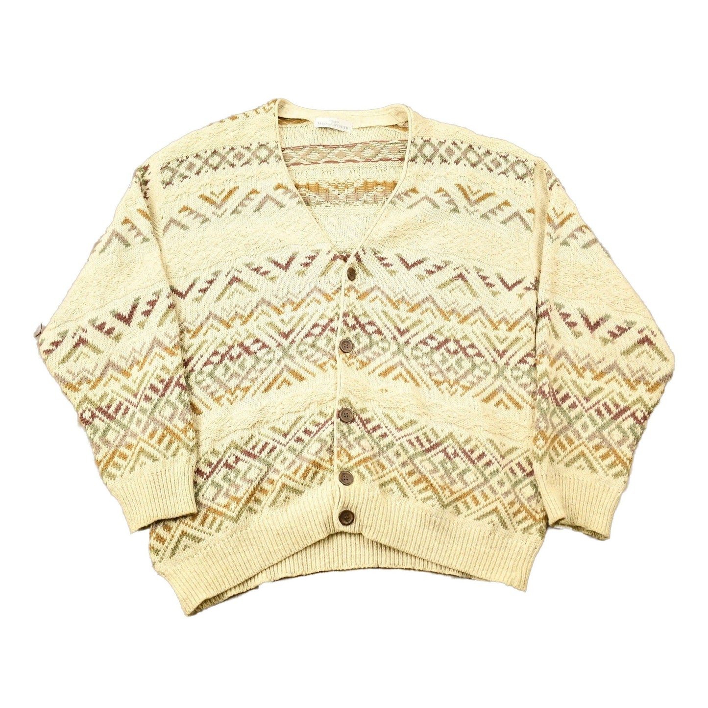 Vintage 1990s Marks & Spencer Knitted Paisley Sweater Men's Small from propervintagecanada