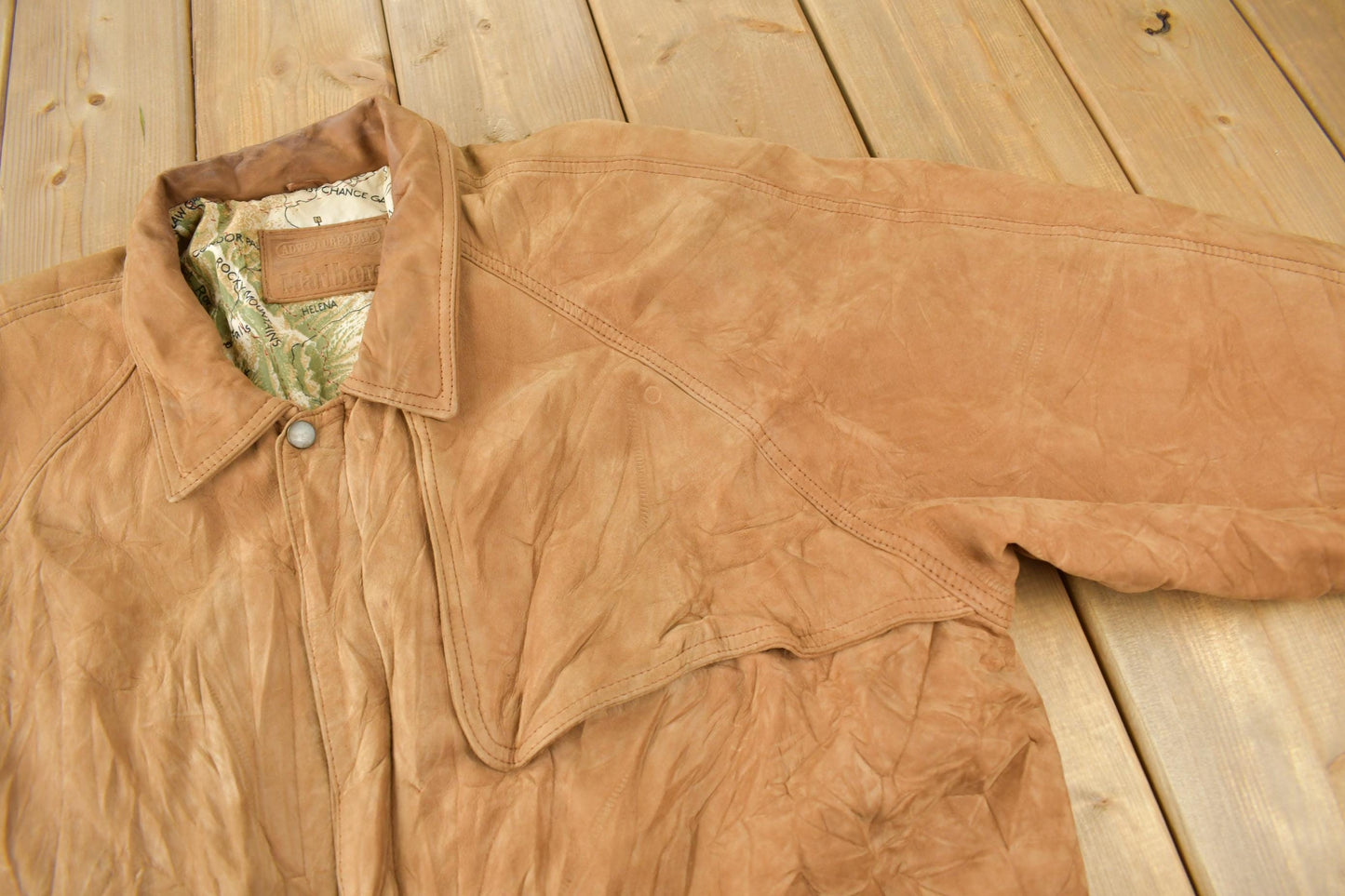 Vintage 1990s Marlboro Adventure Team Brown SuedeJacket Men's XL from propervintagecanada