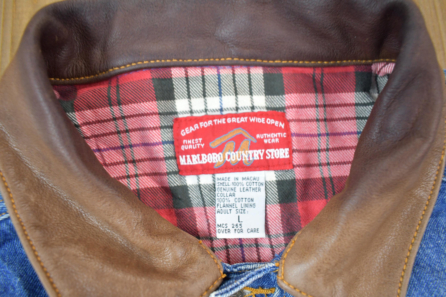 Vintage 1990s Marlboro Country Store Denim Jean Jacket Men's Large from propervintagecanada