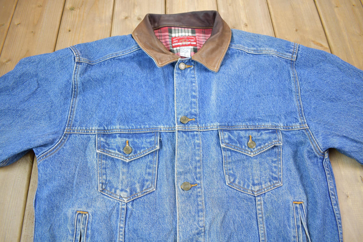 Vintage 1990s Marlboro Country Store Denim Jean Jacket Men's Large from propervintagecanada