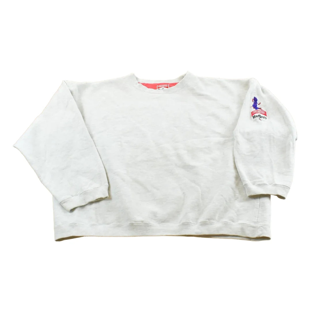 Vintage 1990s Marlboro Embroidered Lizard Logo Promotional Crewneck Sweatshirt Men's L from propervintagecanada