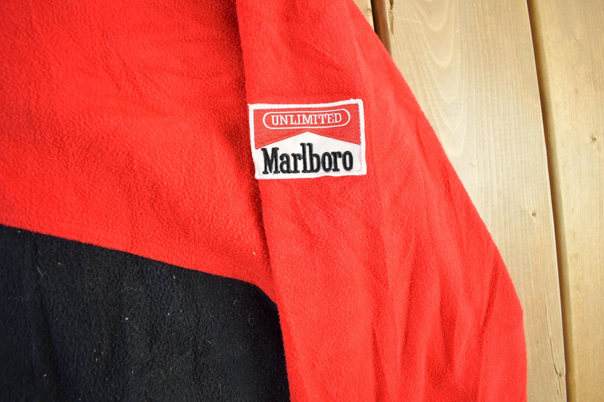 Vintage 1990s Marlboro Fleece Zip Up Sweater Men's L from propervintagecanada
