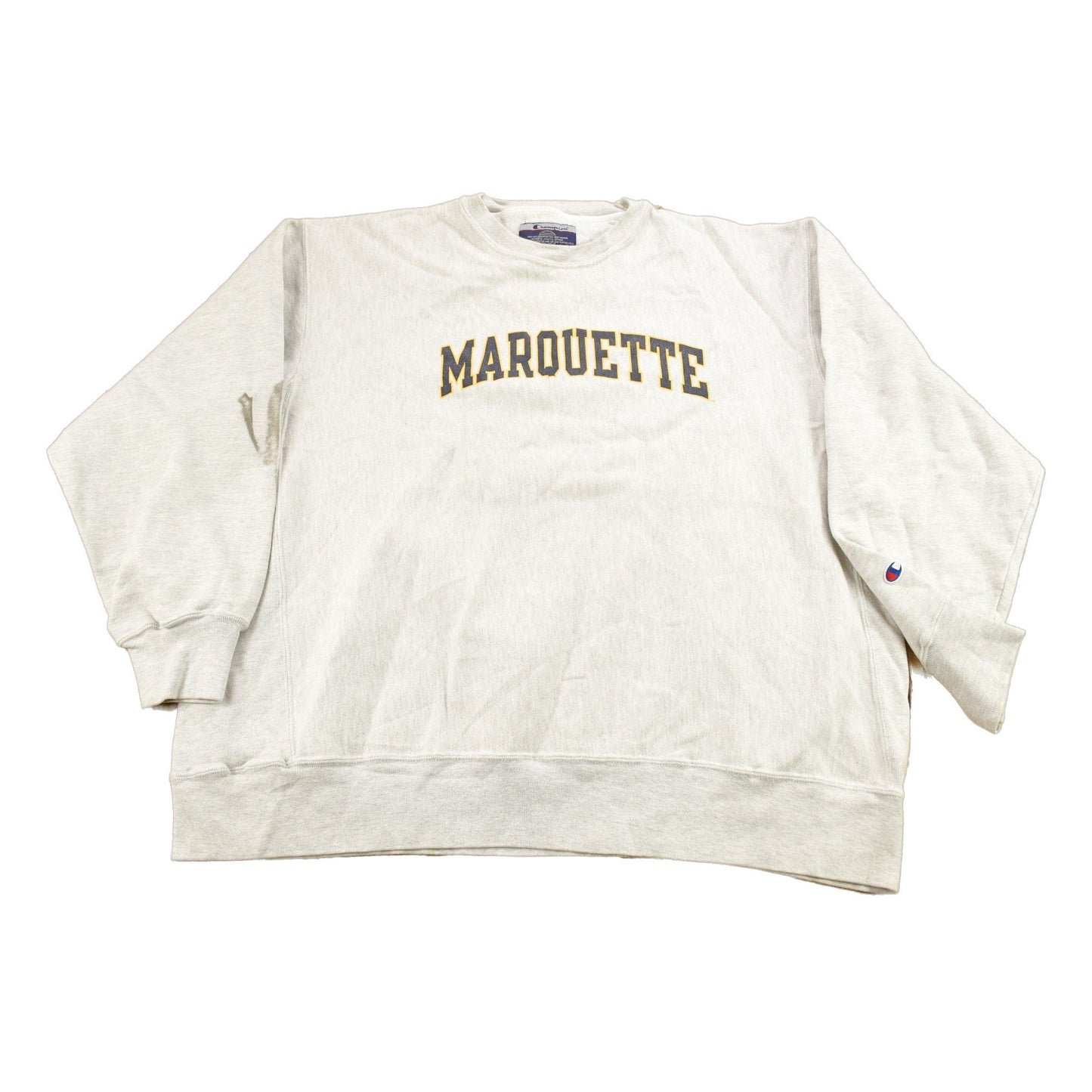 Vintage 1990s Marquette University Champion Reverse Weave Crewneck Sweatshirt Men's 2XL from propervintagecanada