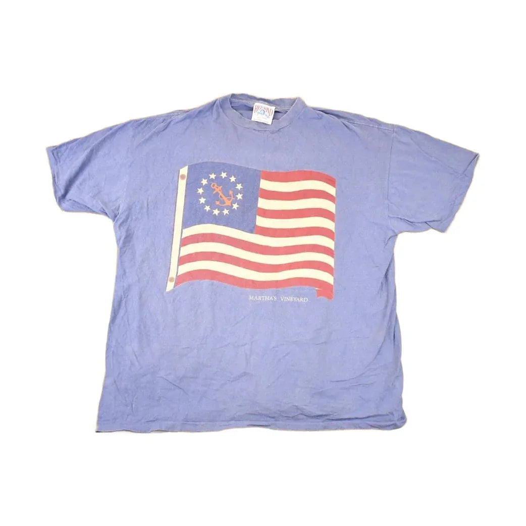 Vintage 1990s Martha's Vineyard Souvenir High Wind Travel T-Shirt Men's XL from propervintagecanada