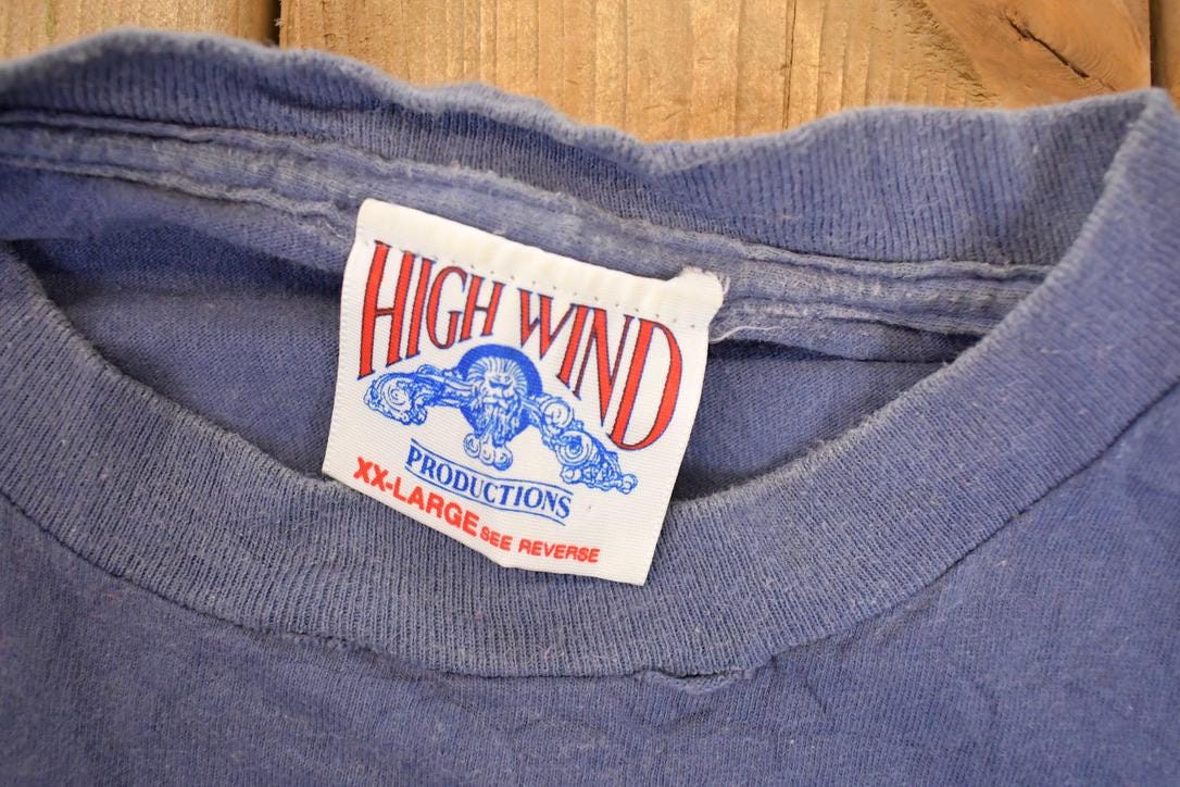 Vintage 1990s Martha's Vineyard Souvenir High Wind Travel T-Shirt Men's XL from propervintagecanada
