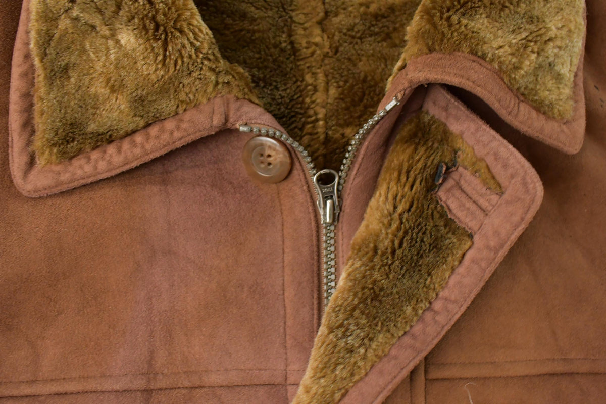 Vintage 1990s Massimo Faux Shearling Coat Men's Medium from propervintagecanada