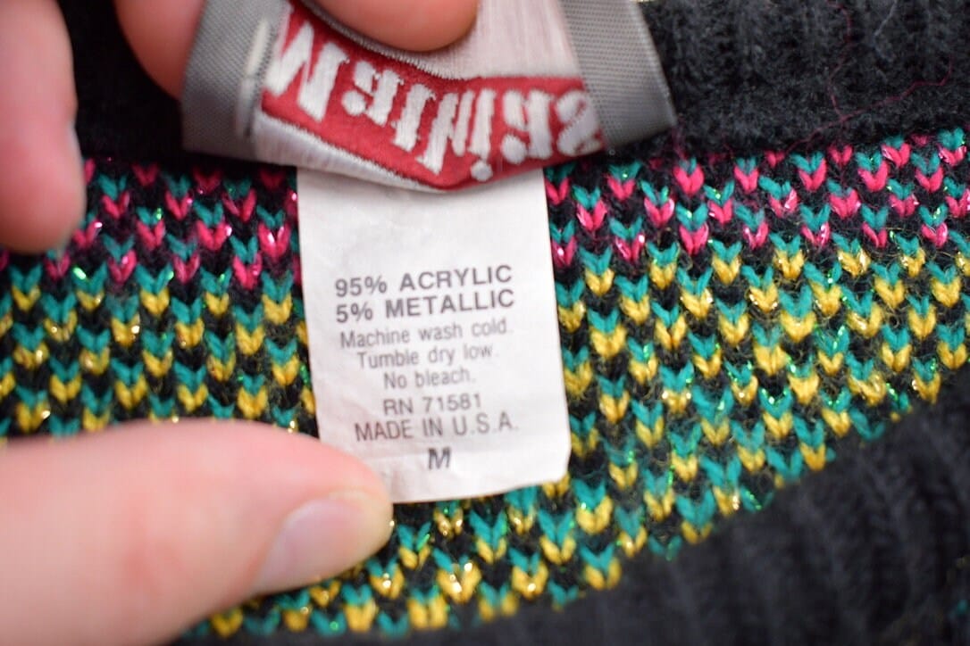 Vintage 1990s Mathias Knitted Floral Crewneck Sweater Men's Small from propervintagecanada