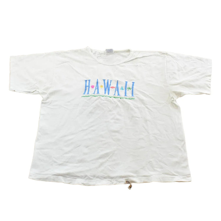 Vintage 1990s Maui Hawaii Embroidered Graphic T-Shirt Women's Cropped L from propervintagecanada