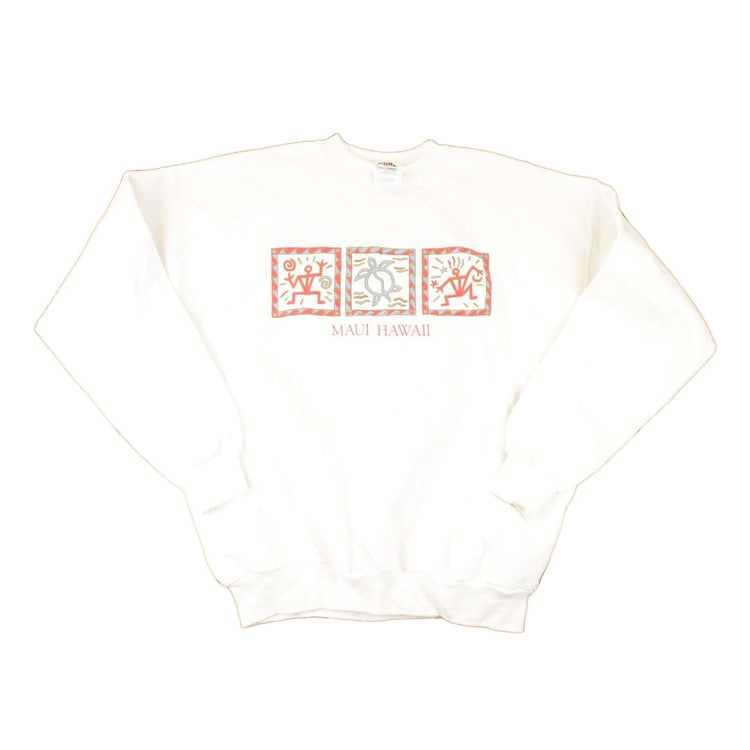 Vintage 1990s Maui Hawaii Graphic Print Crewneck Sweatshirt Men's L from propervintagecanada