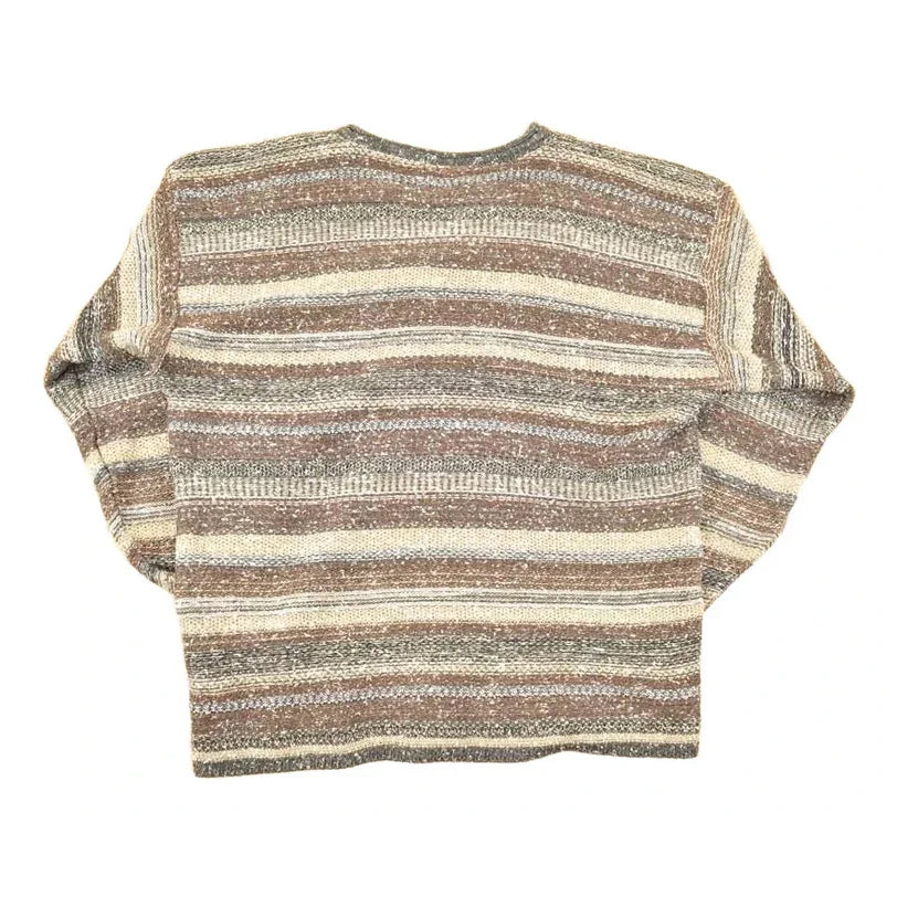 Vintage 1990s Maurices Mens Quarter Button Striped Knit Sweater Men's L / 90s Knitted Sweatshirt / Vintage Preppy Knits from propervintagecanada