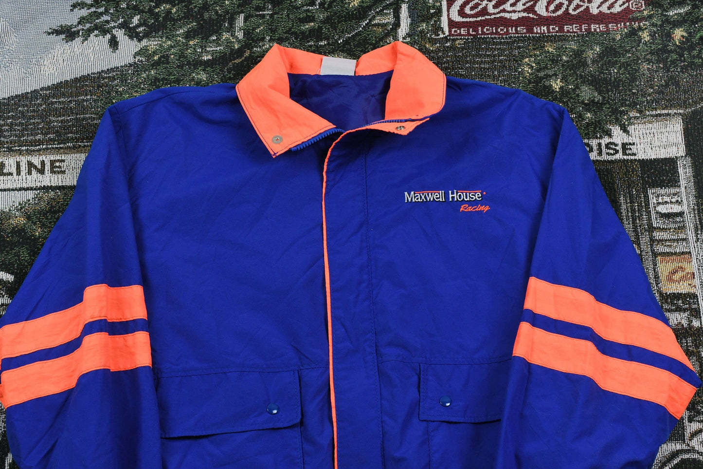 Vintage 1990s Maxwell House Racing Windbreaker Men's Large from propervintagecanada