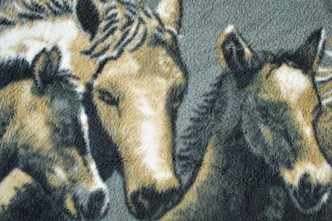 Vintage 1990s Mazmania Wild Horses AOP Fleece Sweater Men's 2XL from propervintagecanada