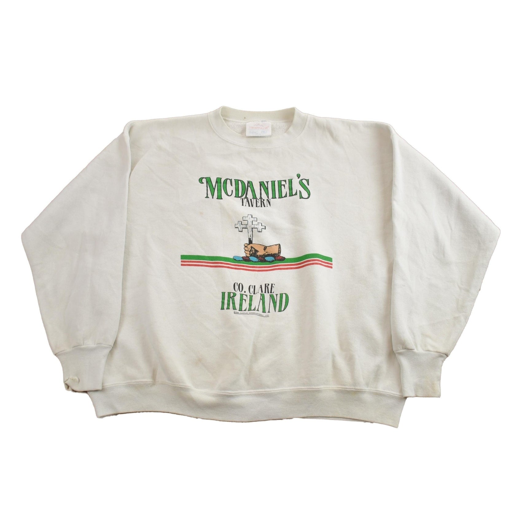 Vintage 1990s McDaniel's Tavern Ireland Souvenir Crewneck Sweatshirt Men's XL from propervintagecanada
