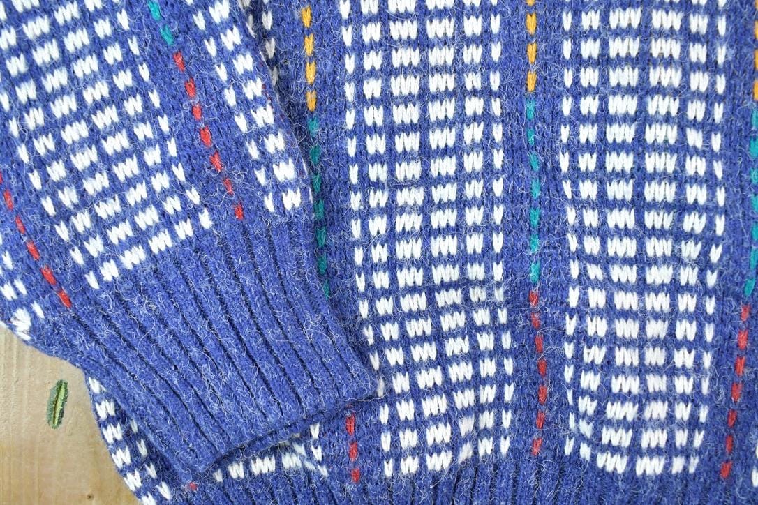 Vintage 1990s McGregor Maximum Knit Abstract Pattern Crewneck Sweater Made In 90s Crewneck Men's 2XL from propervintagecanada