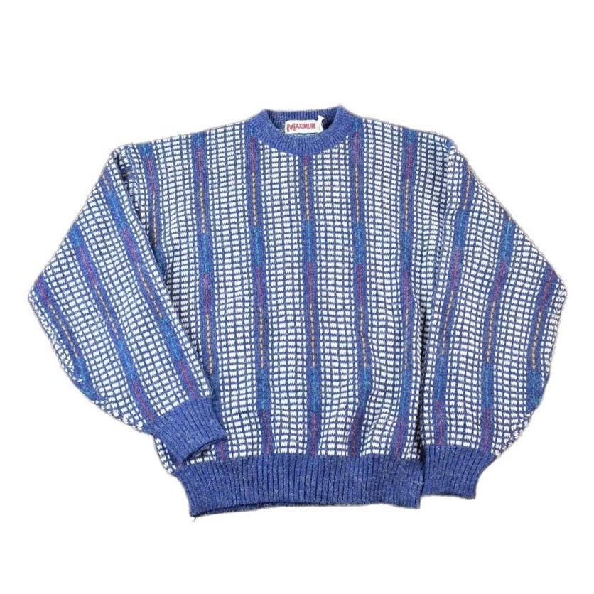 Vintage 1990s McGregor Maximum Knit Abstract Pattern Crewneck Sweater Made In 90s Crewneck Men's 2XL from propervintagecanada