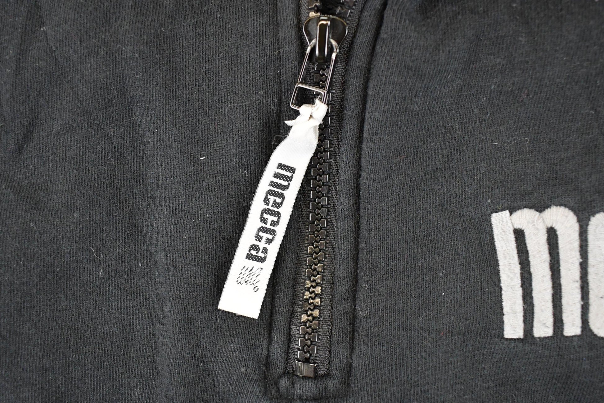 Vintage 1990s Mecca Embroidered Quarter Zip Hip Hop Sweatshirt Mens L from propervintagecanada