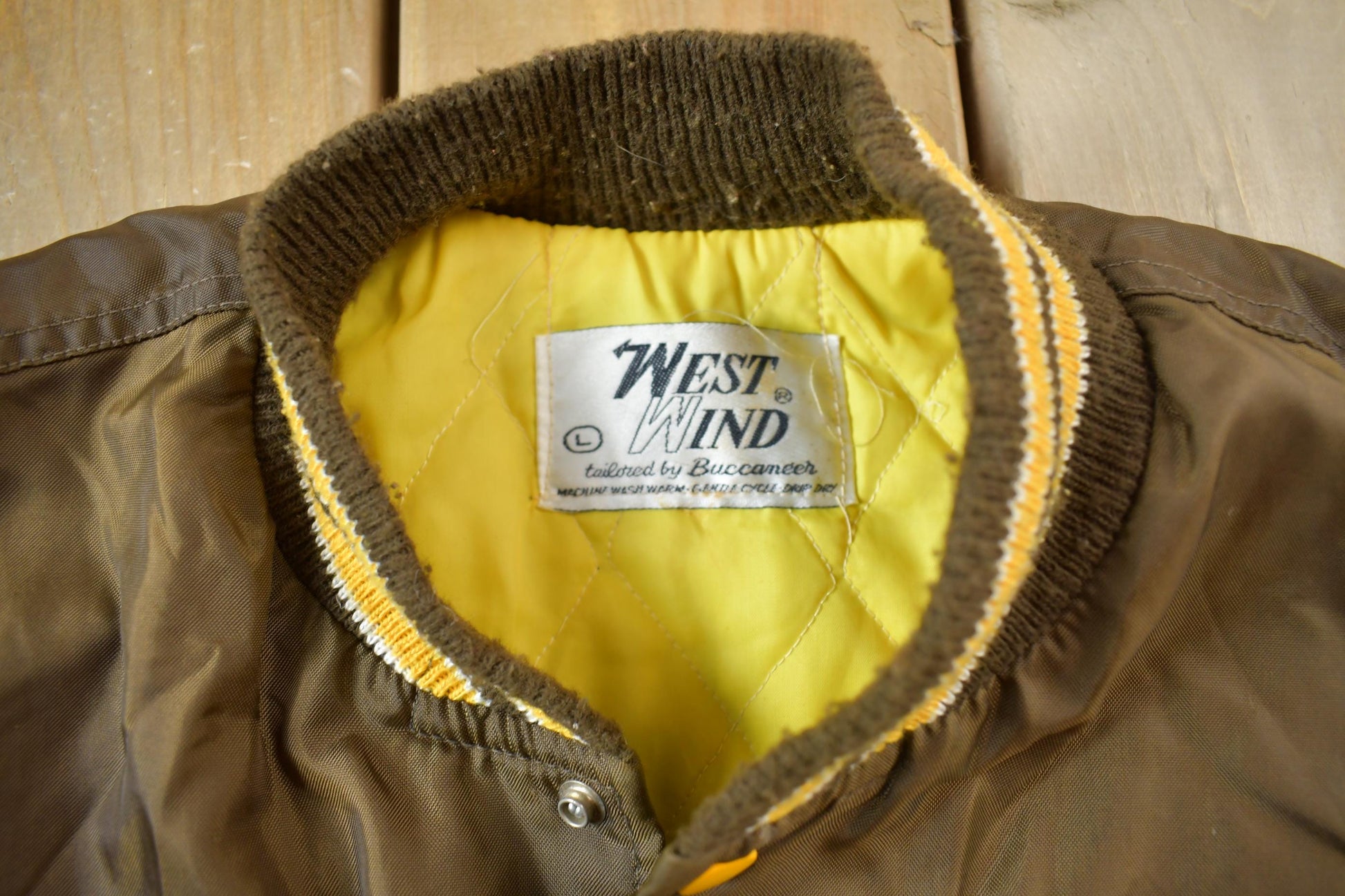 Vintage 1990s Mechanical Drafting Embroidered Snap Button Satin Jacket Men's L from propervintagecanada