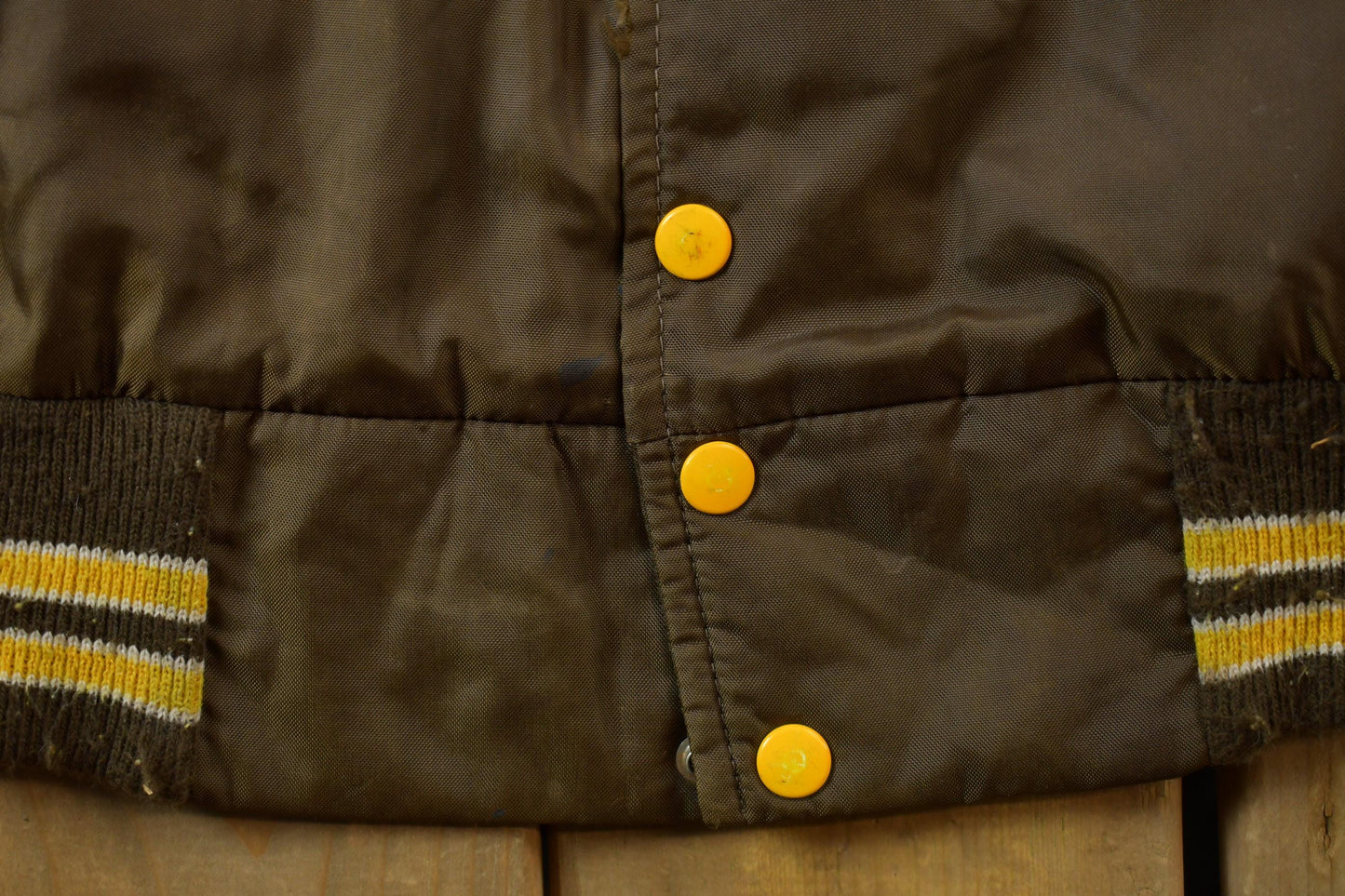 Vintage 1990s Mechanical Drafting Embroidered Snap Button Satin Jacket Men's L from propervintagecanada