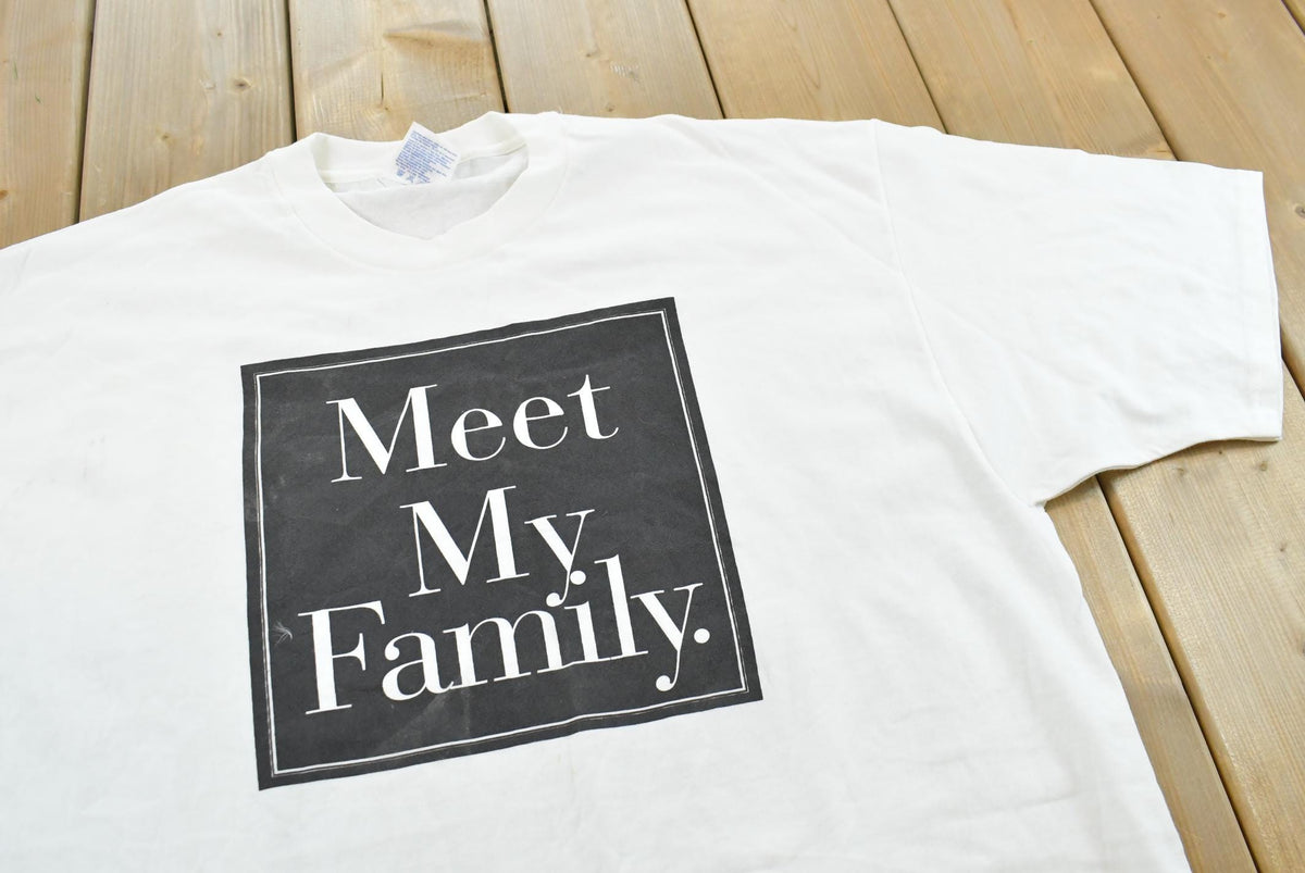 Vintage 1990s Meet My Family The Holy Family Religious T-Shirt Mens XL from propervintagecanada
