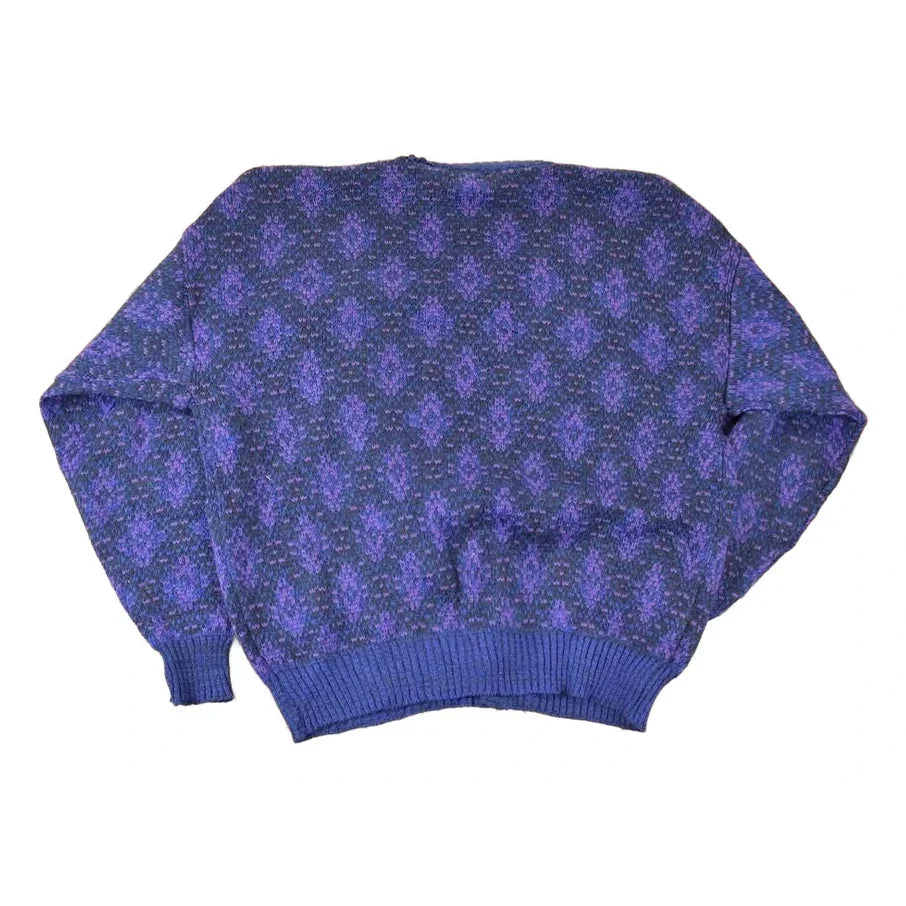 Vintage 1990s Melange Abstract Knit Cardigan Sweater Women's XL from propervintagecanada