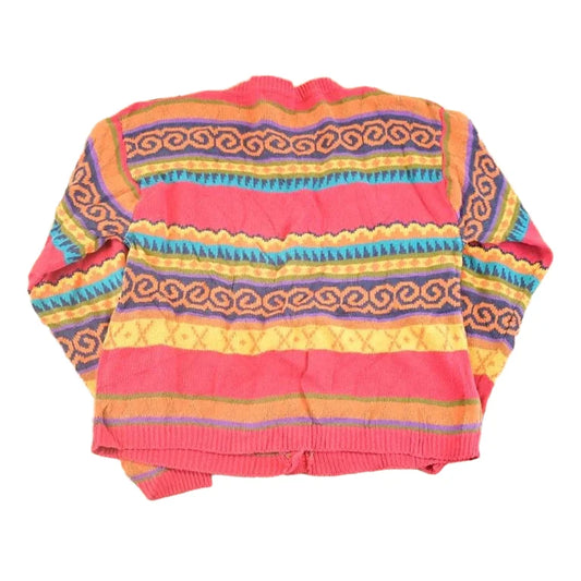 Vintage 1990s Melbourne Elements Abstract Button Up Knit Sweater Women's S from propervintagecanada