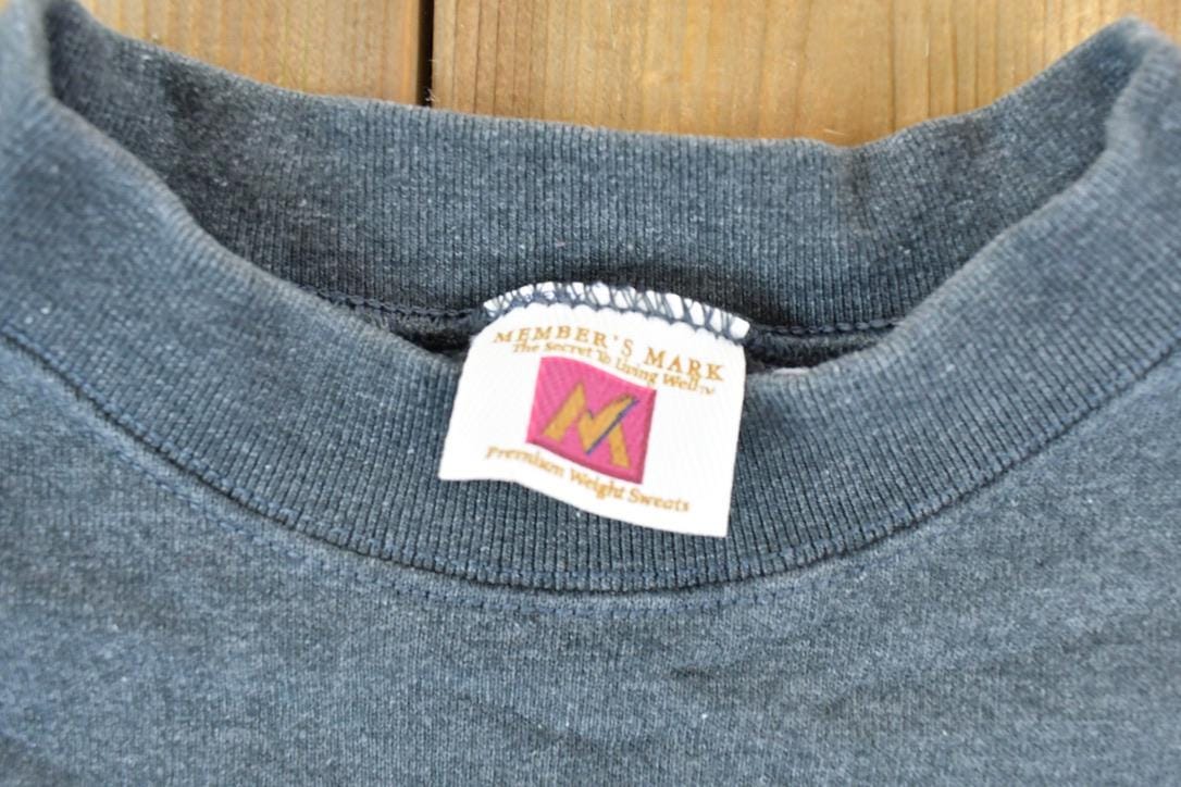 Vintage 1990s Members Mark Blank Dark Gray Crewneck Sweatshirt Men's XL from propervintagecanada