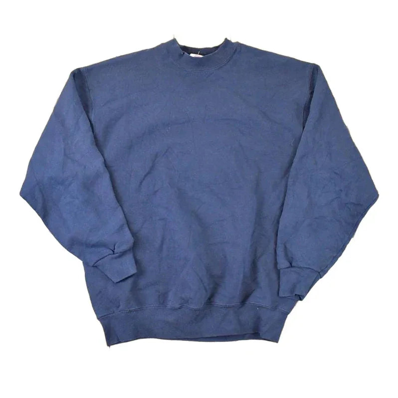Vintage 1990s Members Mark Blank Navy Crewneck Sweatshirt Mens L from propervintagecanada