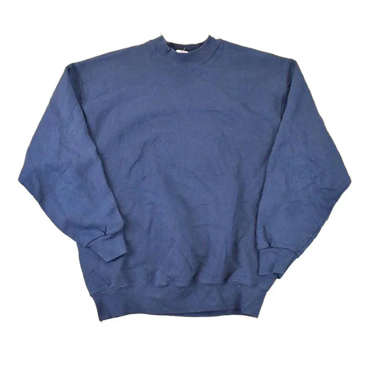 Vintage 1990s Members Mark Blank Navy Crewneck Sweatshirt Mens L from propervintagecanada