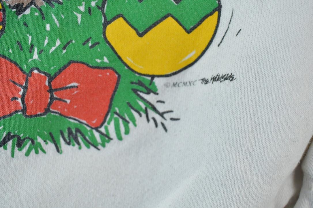 Vintage 1990s Merry Moosement Crewneck Sweatshirt Made In USA from propervintagecanada