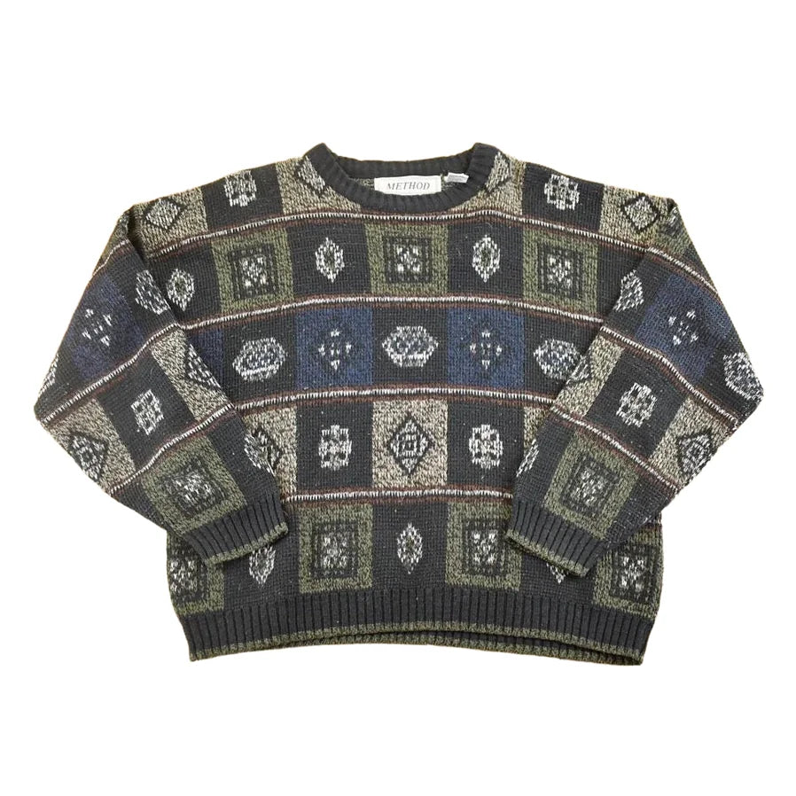 Vintage 1990s Method Knit Crewneck Sweater Men's L from propervintagecanada