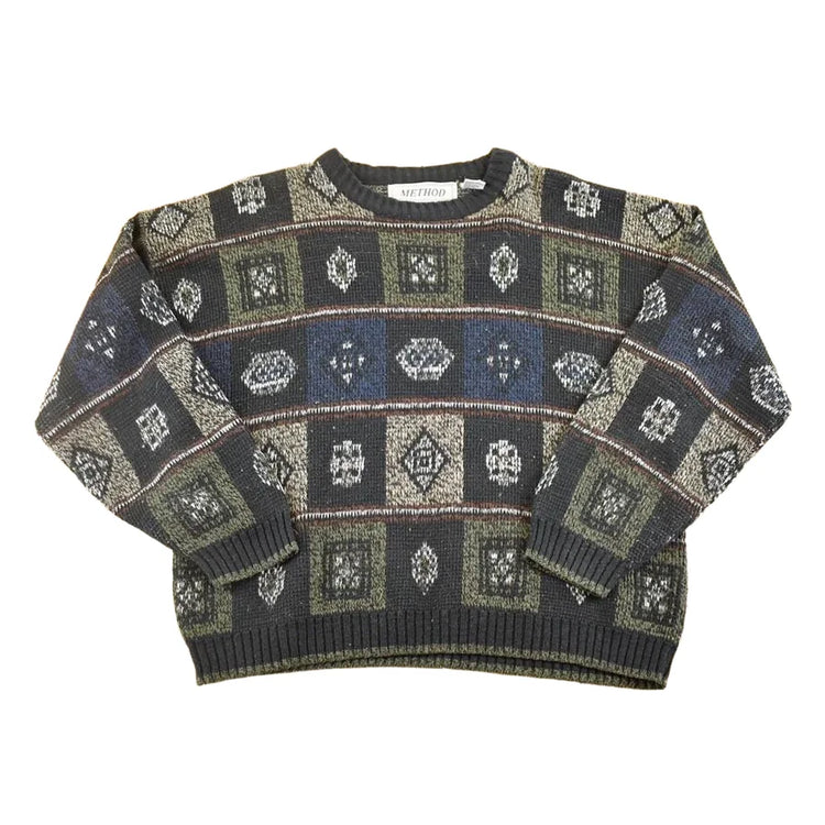 Vintage 1990s Method Knit Crewneck Sweater Men's L from propervintagecanada