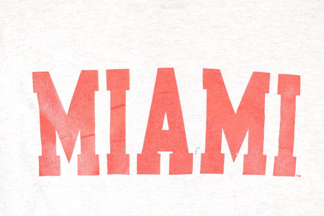 Vintage 1990s Miami Block Letter Bold Font Graphic Print Crewneck Sweatshirt Mens M from propervintagecanada