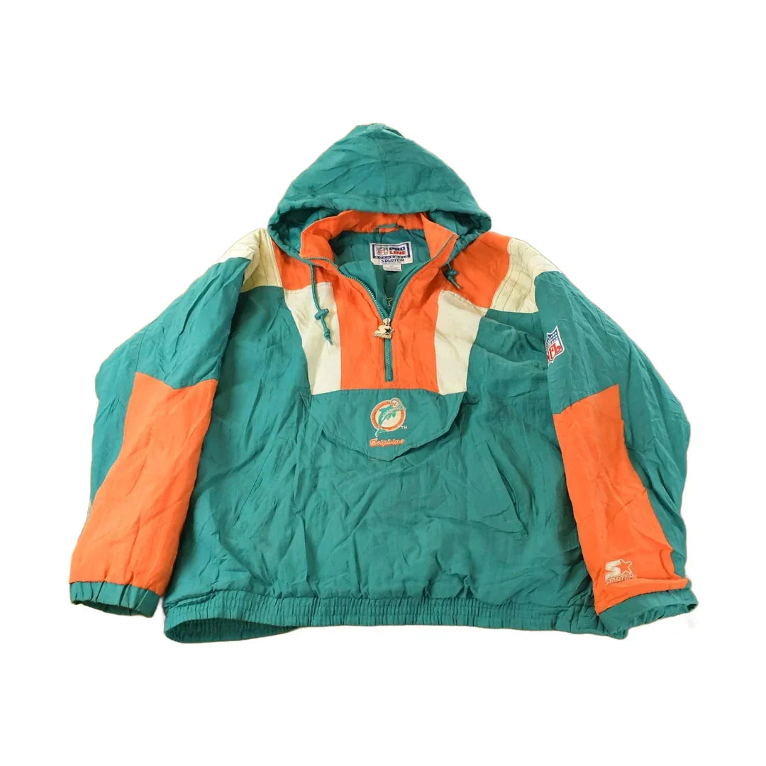 Vintage 1990s Miami Dolphins NFL Pro Line Starter Puffer Jacket Men's XL from propervintagecanada