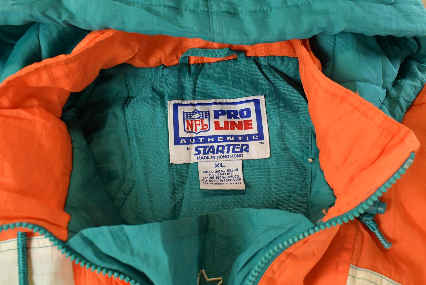 Vintage 1990s Miami Dolphins NFL Pro Line Starter Puffer Jacket Men's XL from propervintagecanada