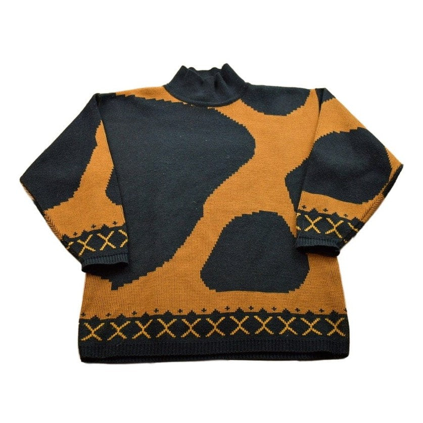 Vintage 1990s Michael Carrie Knitted Turtleneck Sweater Men's S from propervintagecanada
