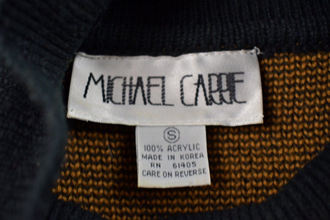 Vintage 1990s Michael Carrie Knitted Turtleneck Sweater Men's S from propervintagecanada