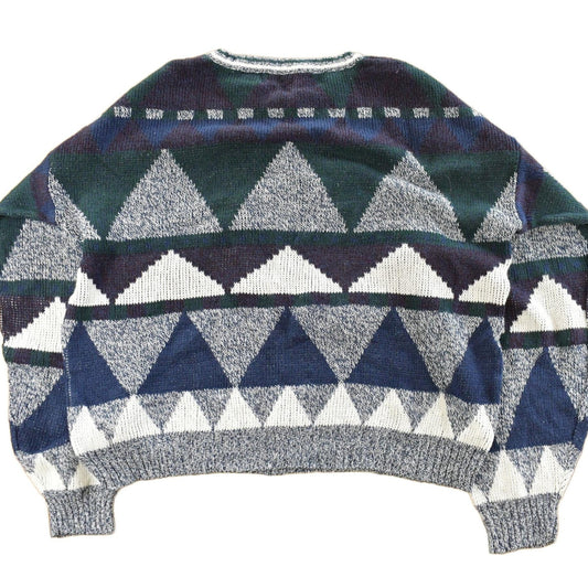 Vintage 1990s Michael Gerald Abstract Knit Sweater Men's Large from propervintagecanada