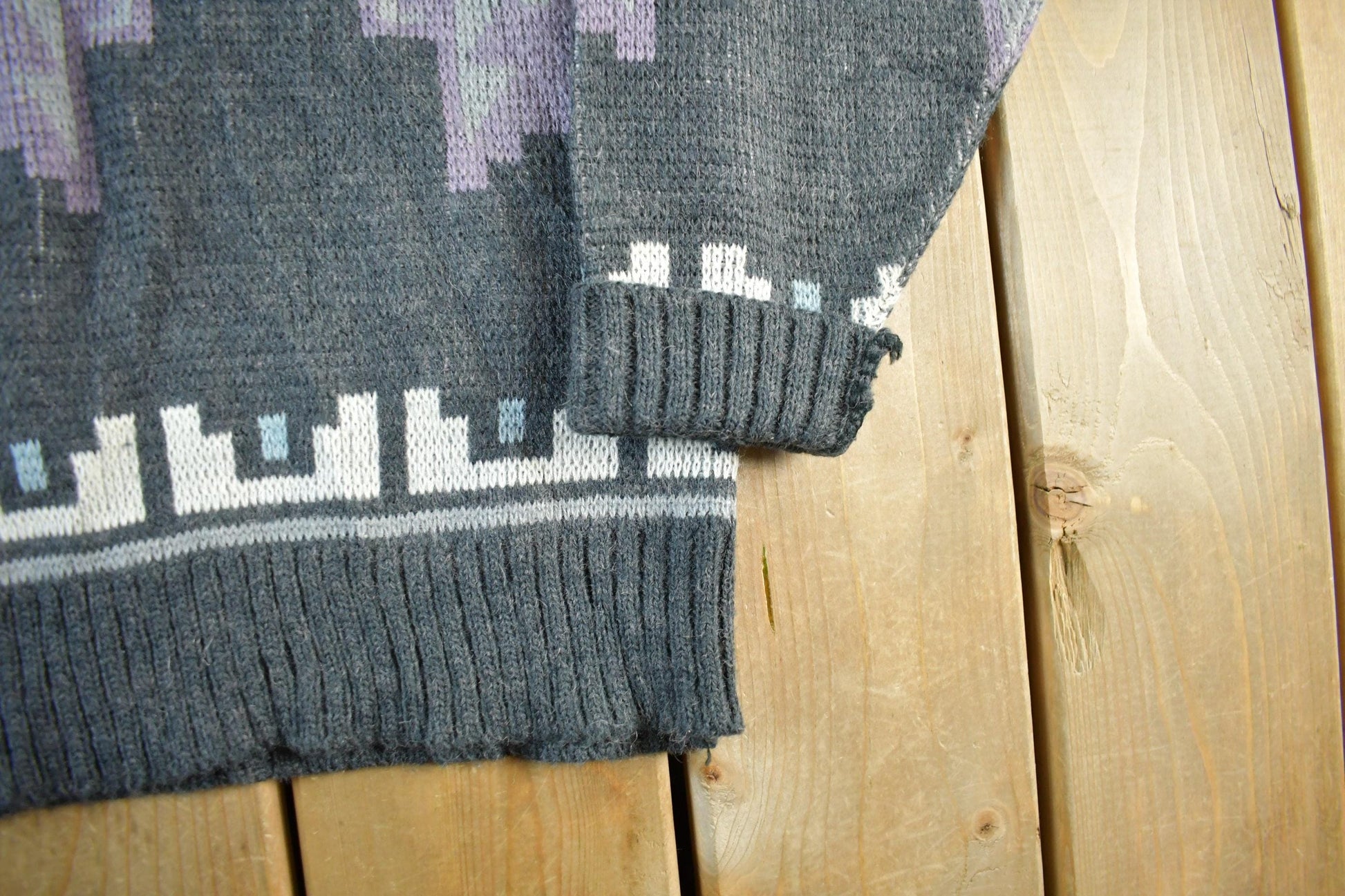 Vintage 1990s Michael Gerald Abstract Knit Sweater Men's Medium from propervintagecanada